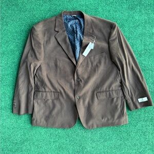 Oak Hill Men’s Brown Microsuede Blazer Sports Coat Size 2XL NWT 50R/52R
